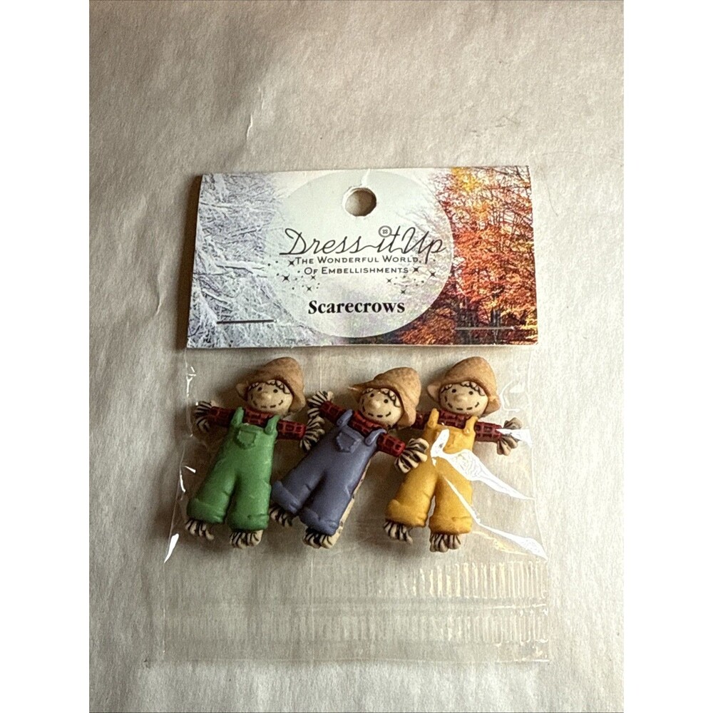Dress It Up Buttons Scarecrows Autumn Embellishments Shank-back